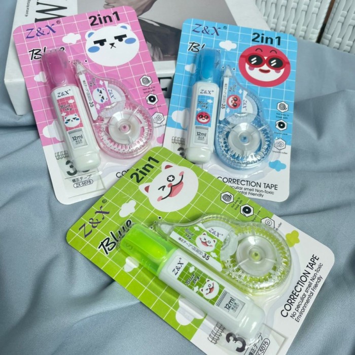 

Produk Unggulan Correction Tape 2 In 1 Paket Tip Ex Roll + Tipex Cair Compact Termurah Terlaris