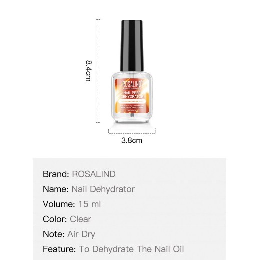 ROSALIND NAIL PREP DEHYDRATOR 15ml /PRIMER KUTEK GEL POLISH PRE PRIMER gel polish primer rosalind