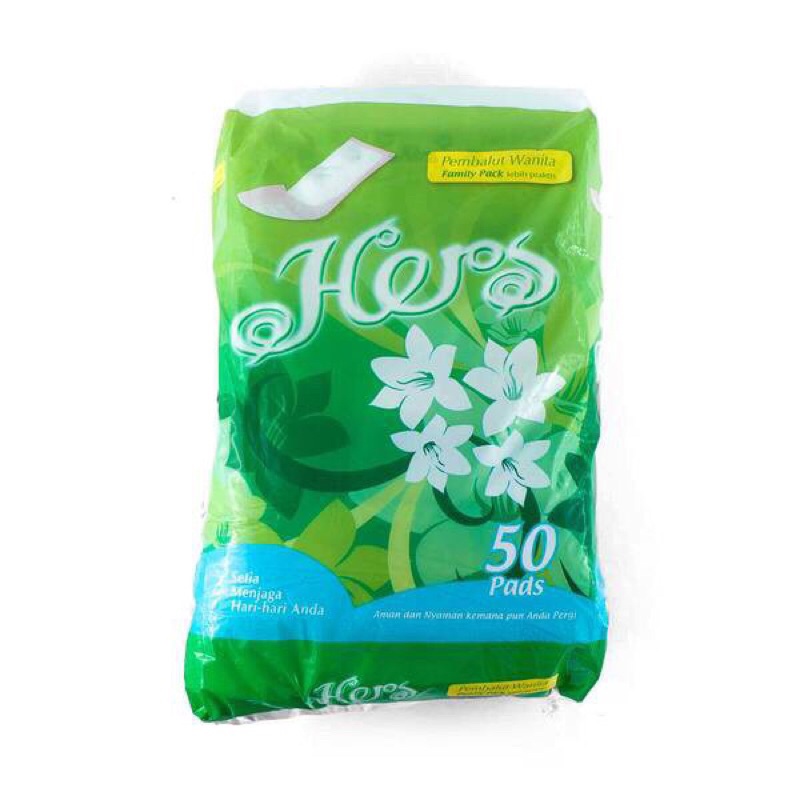 Original Hers protex isi 50 pembalut Exp Baru