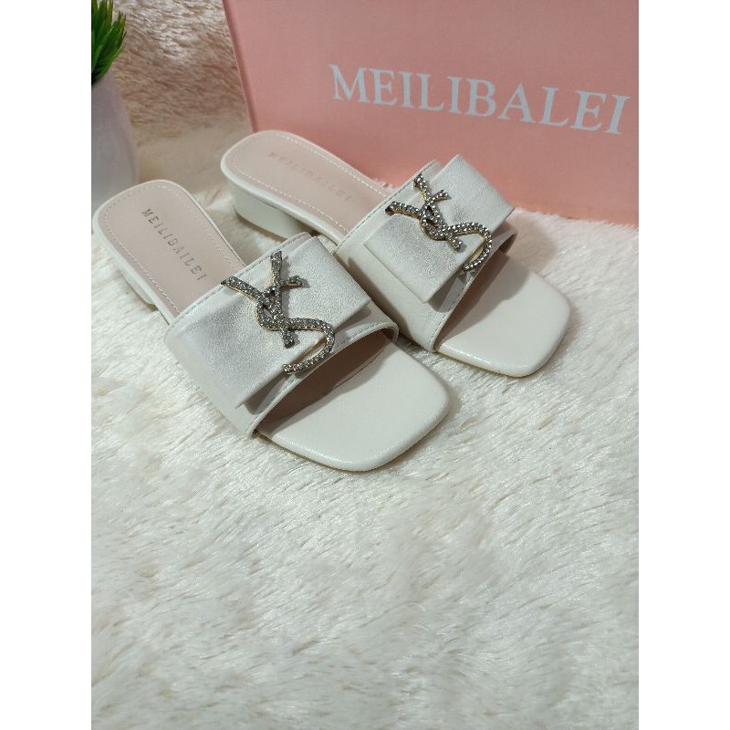Sandal YS Putih tapak tahu 3Cm