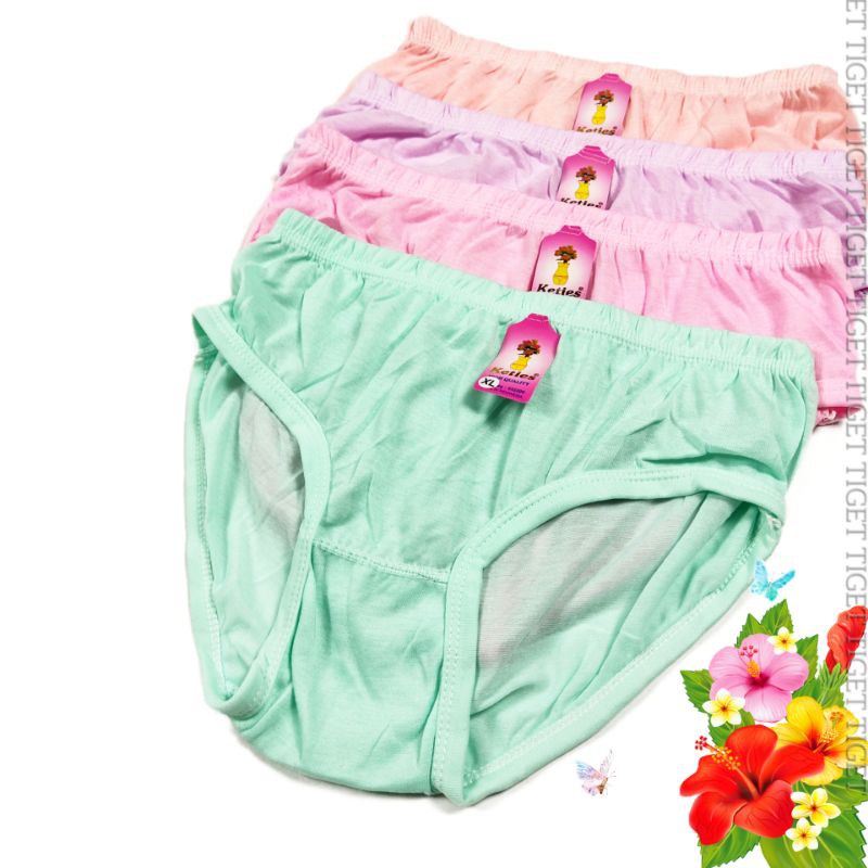 Undies Cd Celana Dalam Wanita Cewek Dewasa KETIES Katun Polos Ukuran Size Uk M L XL Murah Termurah