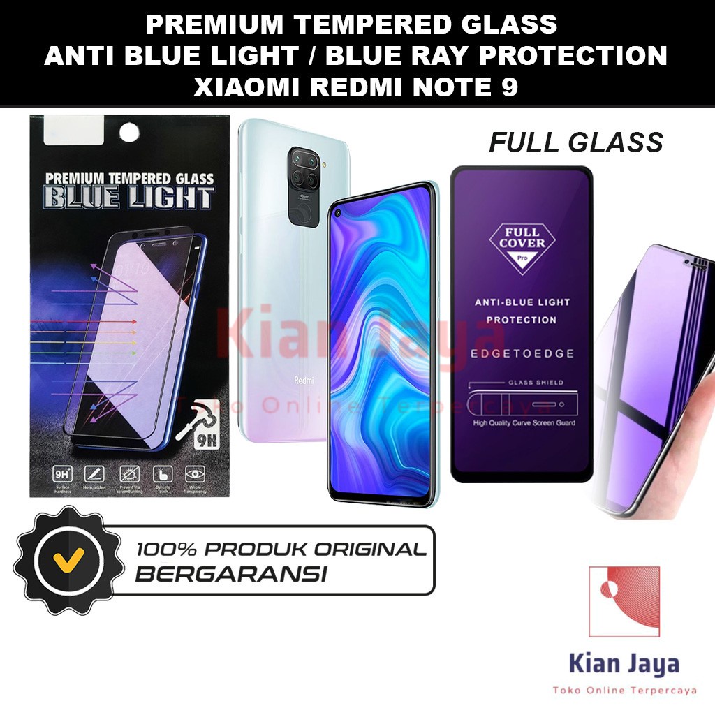 Tempered Glass Xiaomi Redmi Note 9 Anti Blue Light Hp Temper Anti Gores