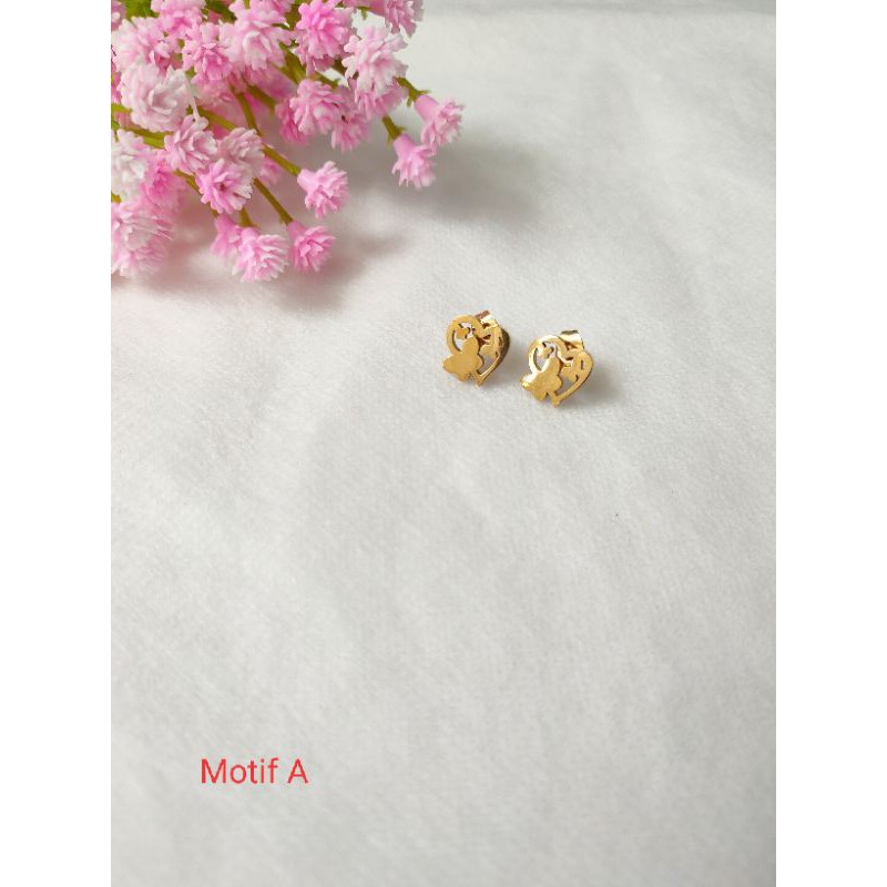 Anting Tusuk Motif Love WanitaZQ2