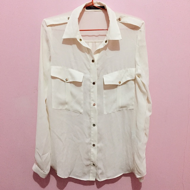 Zara White Blouse
