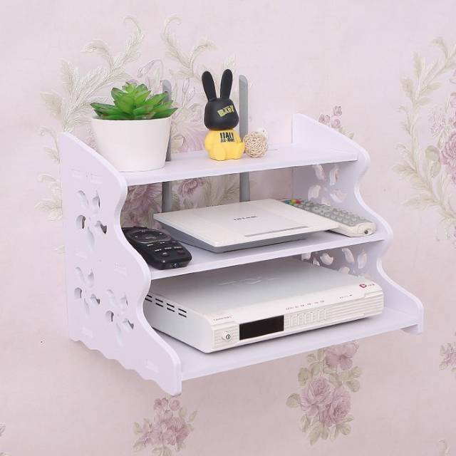 RAK DINDING 3 SUSUN SERBAGUNA RAK WIFI MODEM RAK DINDING MURAH
