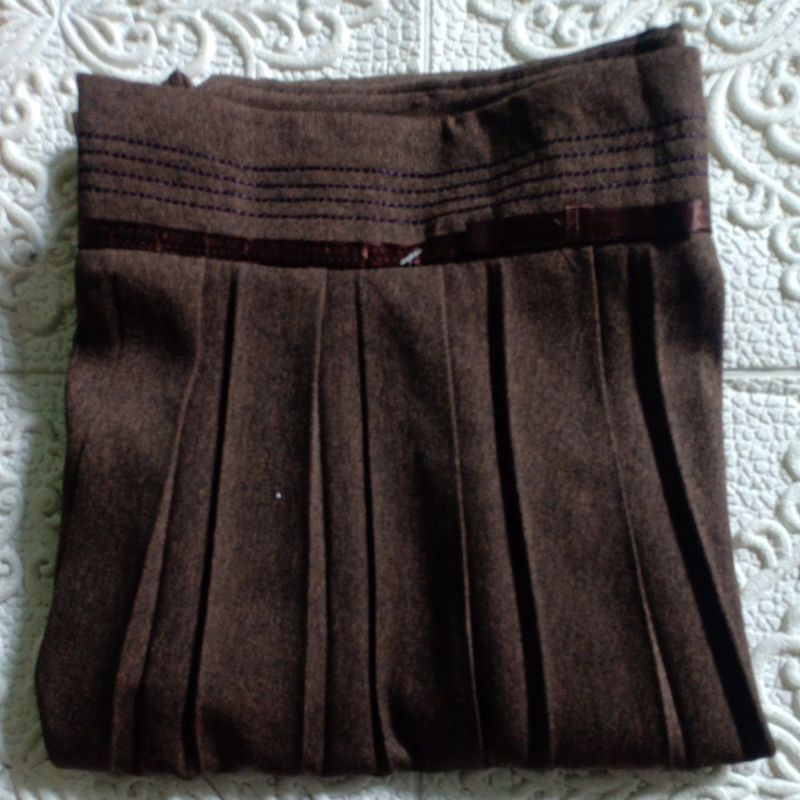 ROK KANTOR PLISKET:SIZE=M-L-XL-XXL-coklat