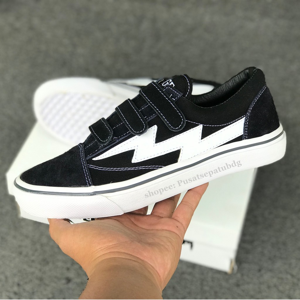 (OBRAL) SEPATU REVENGE X STORM BLACK WHITE OLDSKOOL PREMIUM WAFFLE DT