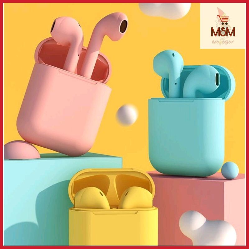 Headset Bluetooth TWS Inpods I12 Macaron Inpods 12 Earphone Hedset Blutut Makassar