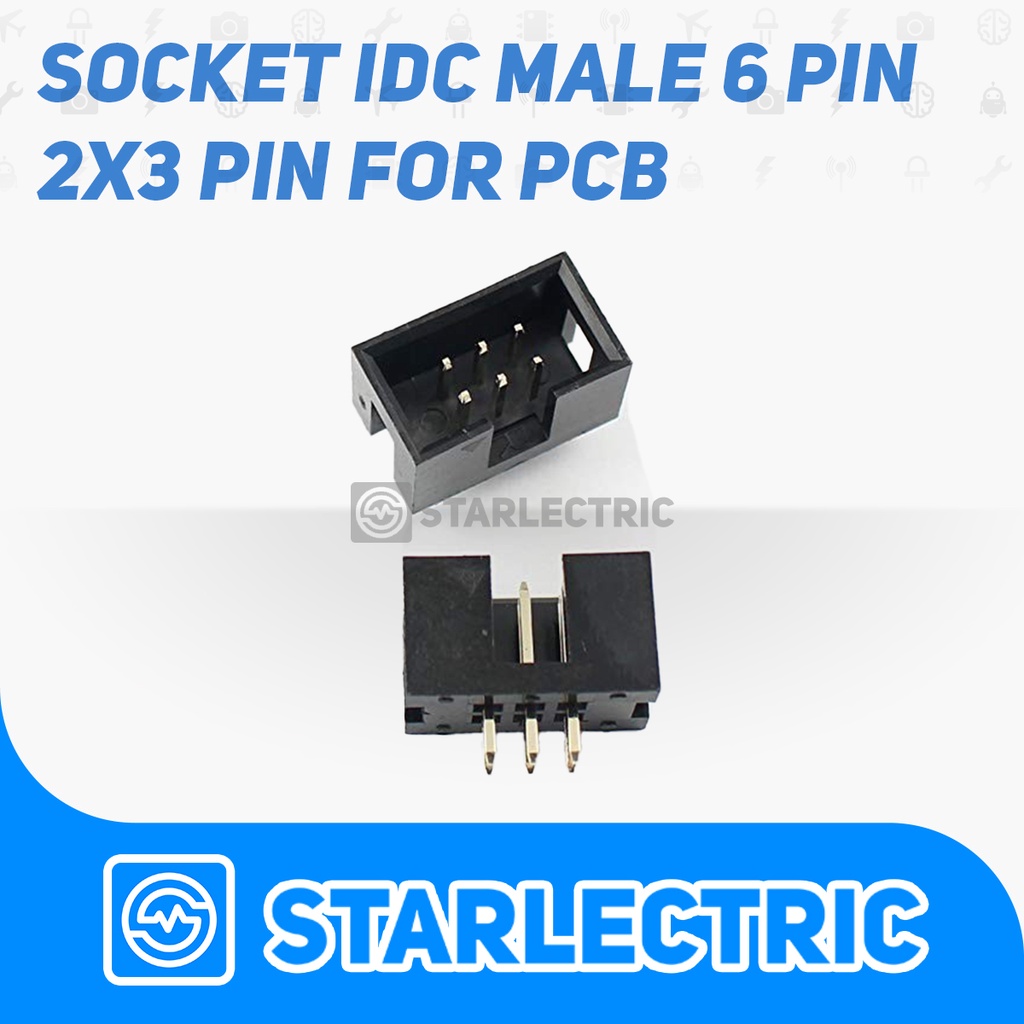 Socket IDC Pin 6p 6Pin Soket 2x3 6 Pin Header Male DC3-6P Lurus