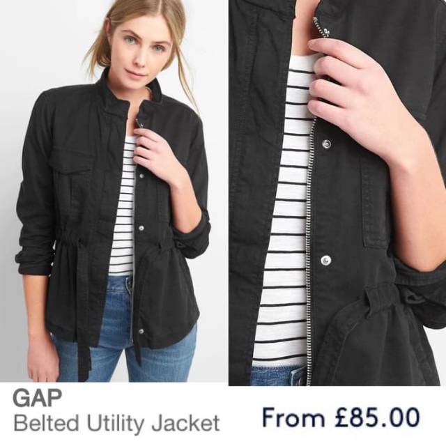 GAP jaket belted utility black women original