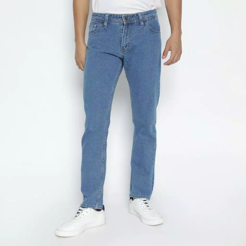 Celana jeans pria panjang straight reguler Fit standar Premium/jeans pria