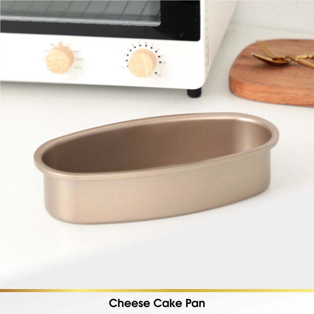 Cetakan Loyang Kue Bolu Kue Roti Oval Cheese Cake Press Tanpa Sambungan Premium Anti Lengket Non Stick Carbon Steel