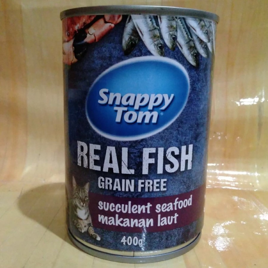 Snappy Tom Kaleng 400gr - Seafood WET CAT FOOD KUCING MAKANAN