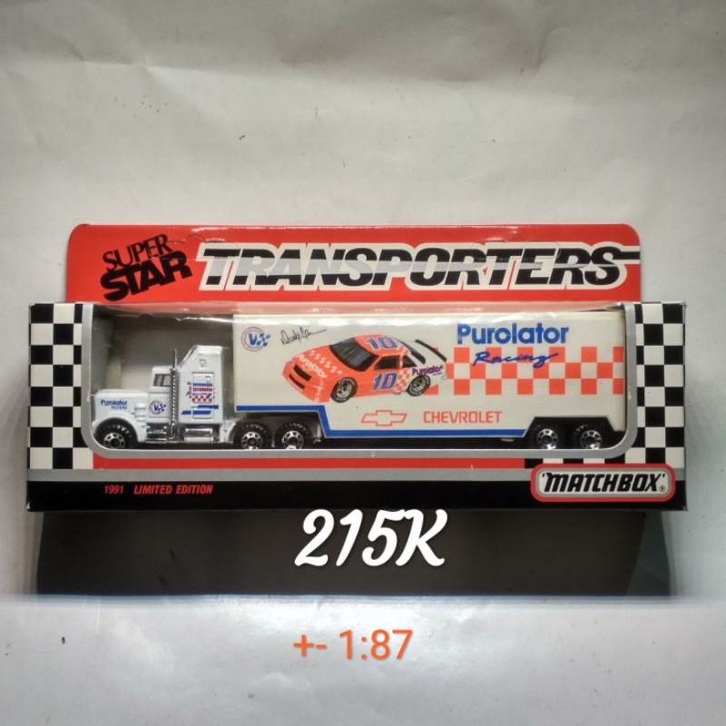 Matchbox Super Star Transporters Purolator Racing Kenworth Aerodyne Ban Plastik Limited Edition