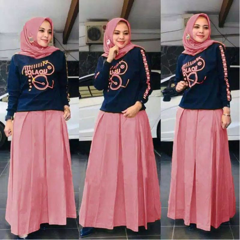 XOS - SET NAOMI / SETELAN HITS / SETELAN TERBARU / FASHION WANITA MUSLIM / COD✅ (Good Quality)