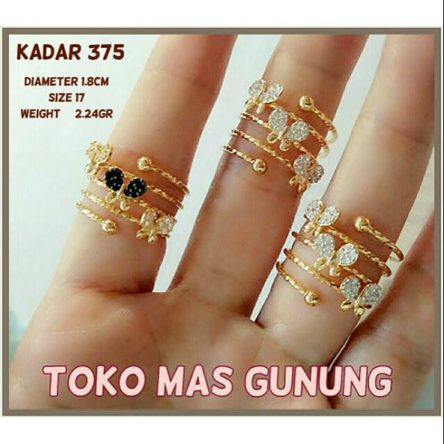 Cincin Emas Spiral Kupu 375 Shopee Indonesia