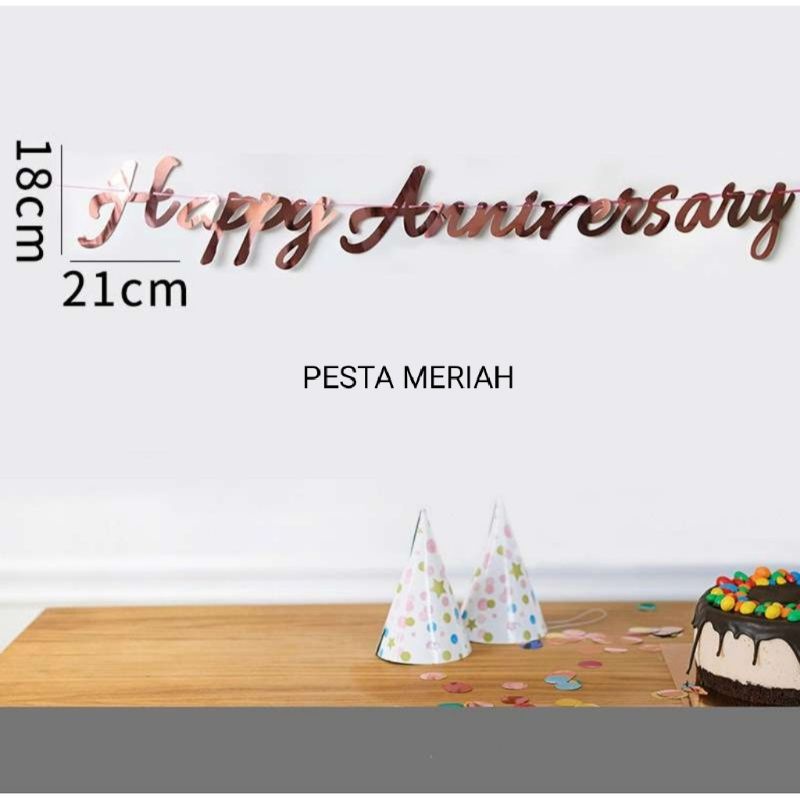 BANNER HAPPY ANIVERSARY LATIN / BANNER LATIN HAPPY ANNIVERSARY / BANNER TULISAN LATIN HAPPY ANNIVERS