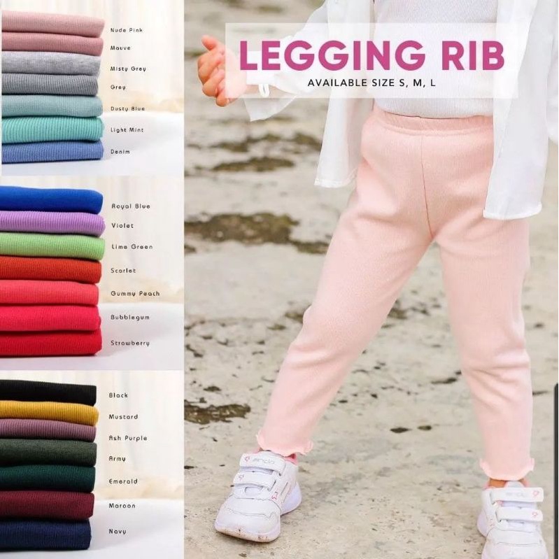 Leging Rib Knit anak perempuan I Celana Anak Cewek Rib Knit 1-5 Tahun