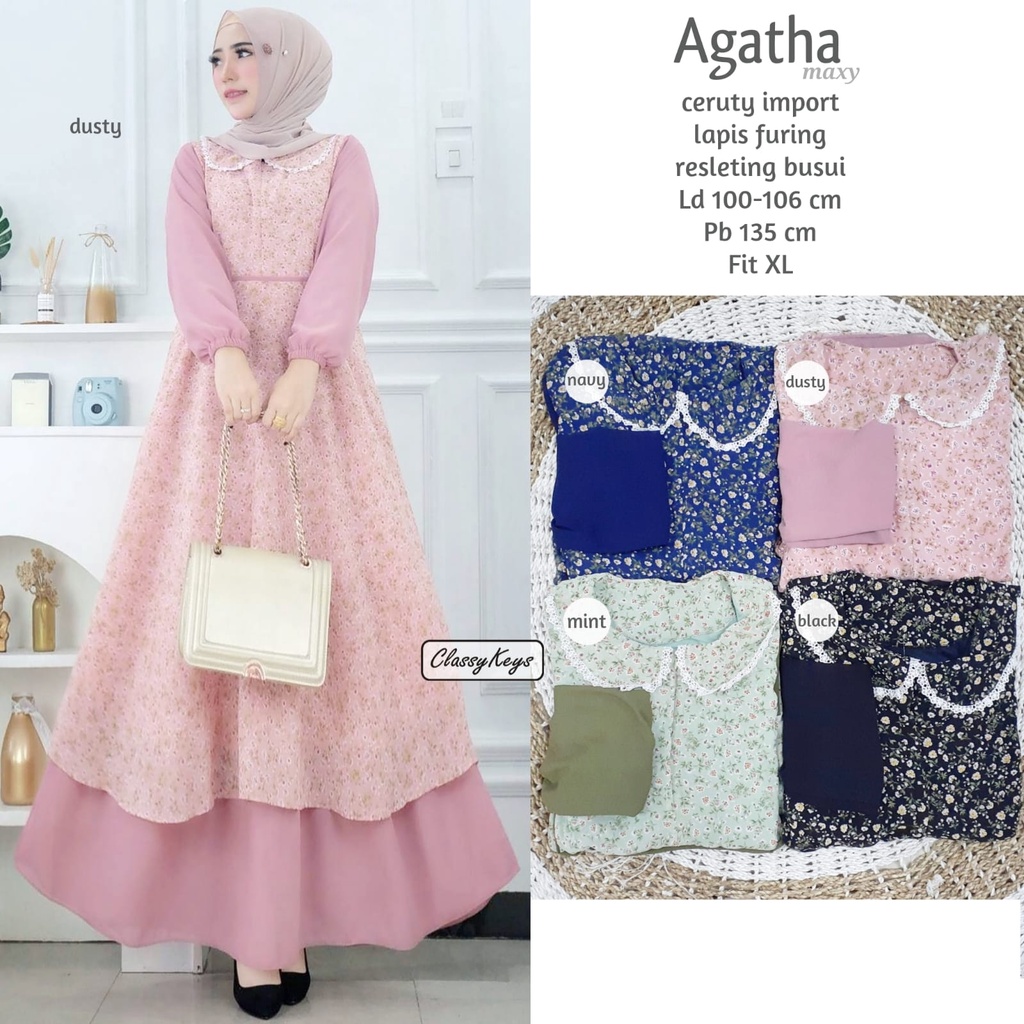Agatha Dusty Dress Gamis by Classy Keys