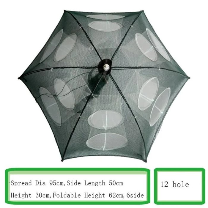 JARING 12 Lubang HEXAGONAL FISHING NET TRAP Bubu JALA Pancing Ikan