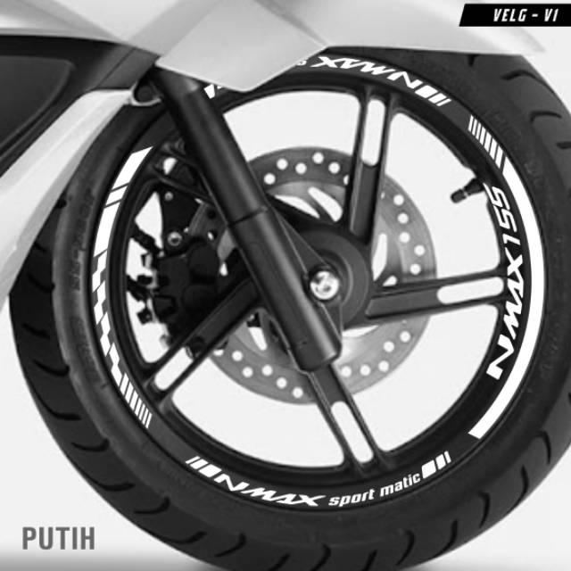 Cutting Sticker Velg Nmax putih