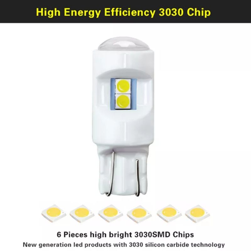 Lampu Led T10 ceramic 6smd chip 3030 superbright senja sen rem
