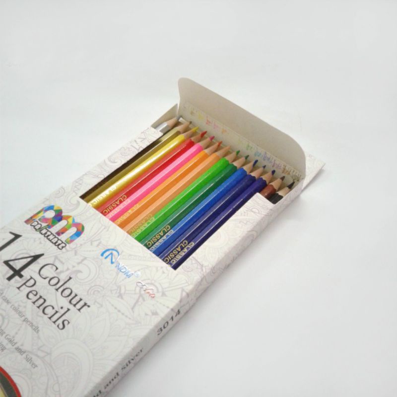 

Pensil warna NDM panjang 14 warna ( gold & silver ✅)