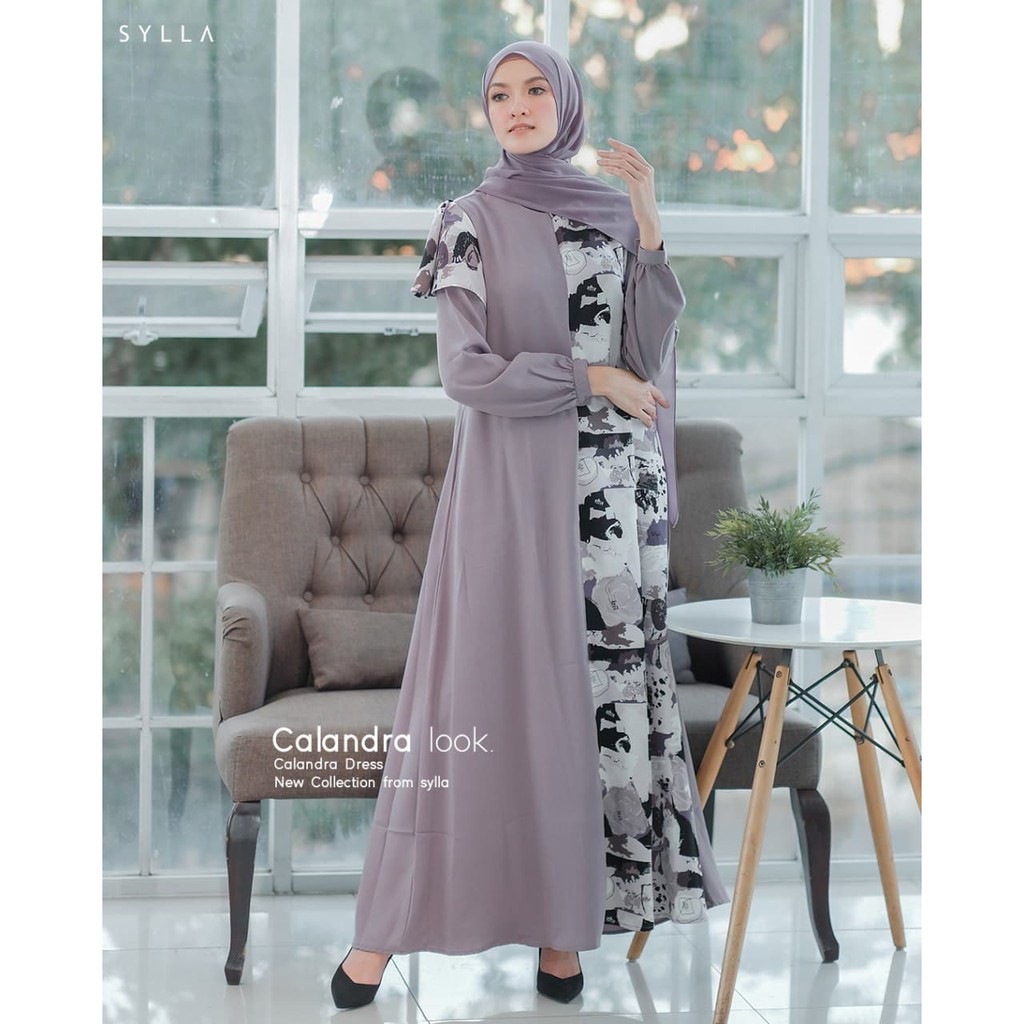 Gamis Dress Muslimah Jumbo Terbaru Kekinian Busui CALANDRA Original SYLLA Hijab