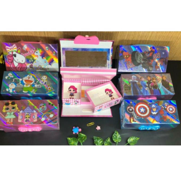 

[KODE TD9CV] kotak pensil KODE 3 TINGKAT metalik 3dimensi/pencil case password/kotak pin
