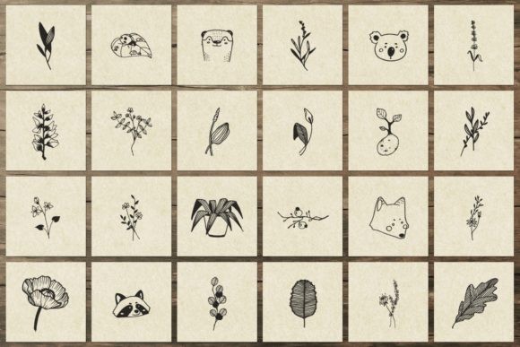 150 Handdrawn Elements Naturei II - Vector Designs