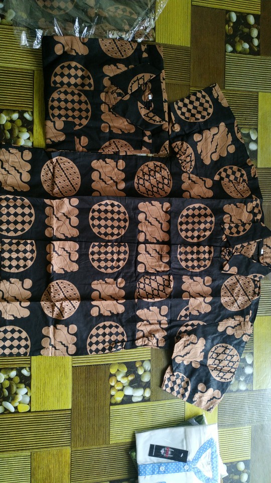 Batik Pria Motif Hem Lawasan Coklat M L Xl (original) Katun Tidak Cod Murah Solo Ori,