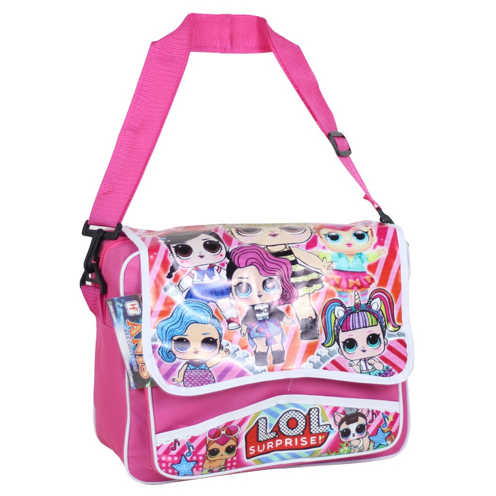 Tas Ransel Sekolah Anak 2 In 1 LOL Pink  Lucu Keren Selempang TK Paud SD Karakter Terlaris