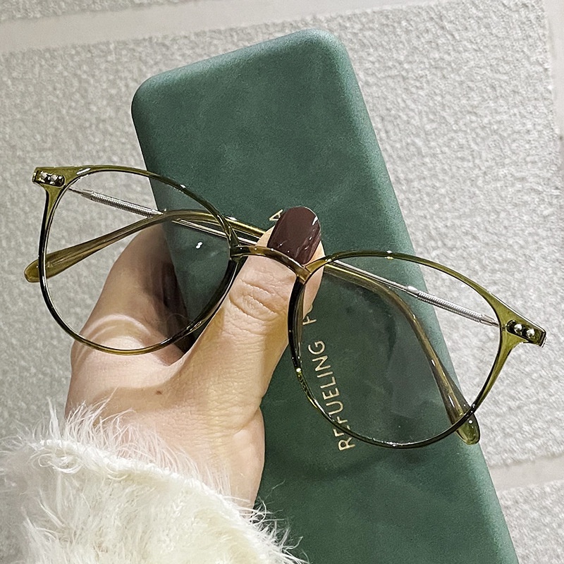 Kacamata Hitam Photochromic Anti Radiasi Bentuk Bulat Warna Abu-Abu Untuk Pria Dan Wanita