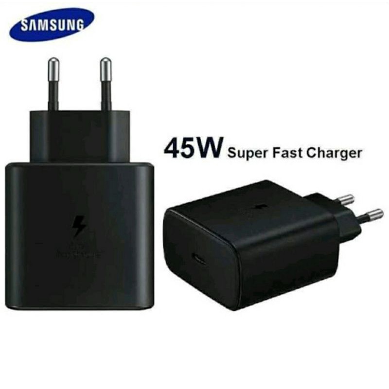 Batok Casan Charger Samsung Note 20 S20 S21 45W USB-C ORIGINAL Super Fast Charging PD Adapter