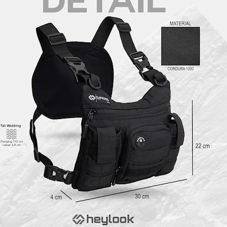 Bagus Dipakai.. CHEST BAG PHANTOM TAS DADA PRIA TACTICAL RIG BAG OUTDOOR BARU ORIGINAL HEYLOOK