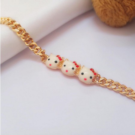 M42230 Gelang Tangan Anak Lapis Emas Hello Kitty Kepala Tiga