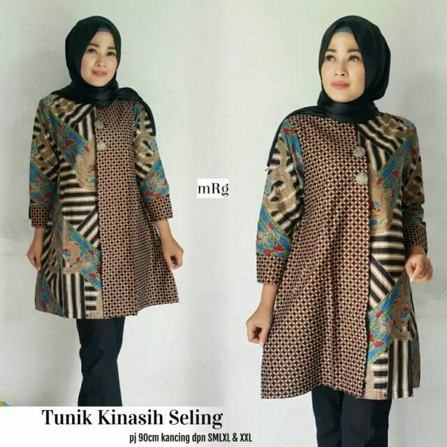 Tunik Batik Wanita Kantoran Atasan Muslim Tunik Batik Wanita Formal Tunik Batik Wanita Elegan