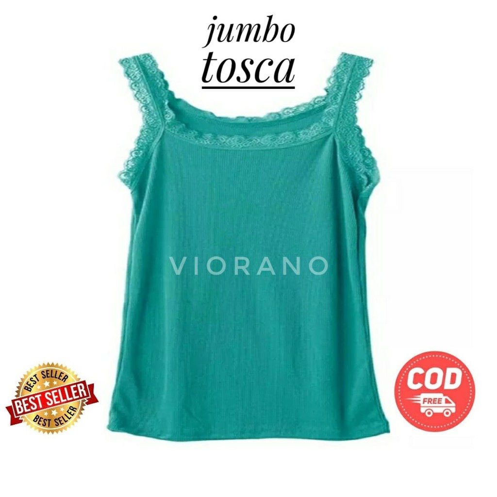 ITSHOPING - Camisol Renda Wanita Jumbo / Tanktop Renda Wanita Jumbo  / Singlet Renda Jumbo Soft-Tosca