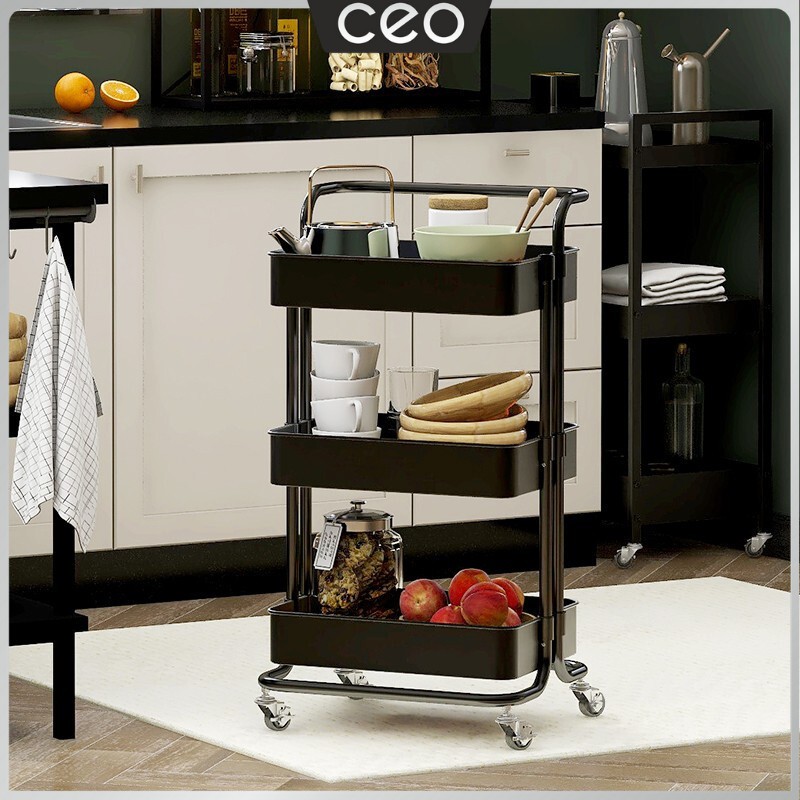 CEO Rak Dorong Serbaguna Rak Dorong 3 Susun Troli Dapur Troli Kamar