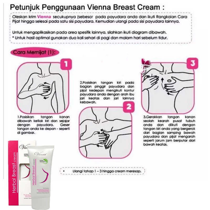 Krim Cream Obat Pembesar Pengencang Payudara Vienna Breast Cream Ampuh Permanen Cepat Bpom Halal