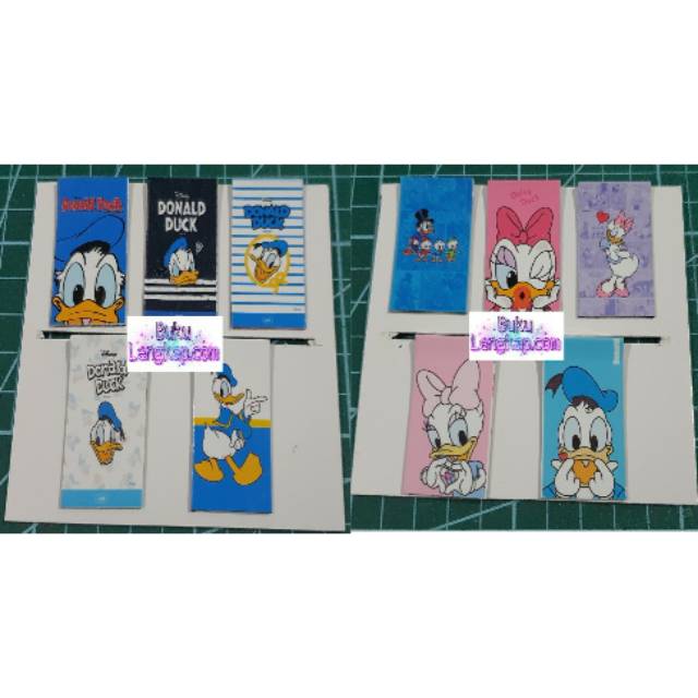 

1 set bookmark / pembatas buku magnetik / magnet laminating donald duck 001