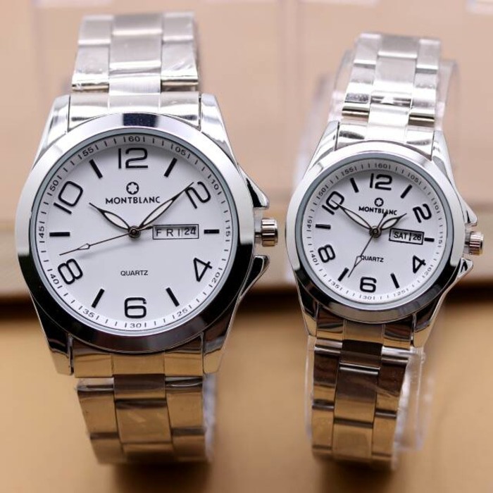 Jam tangan couple montblanc rantai model stainless