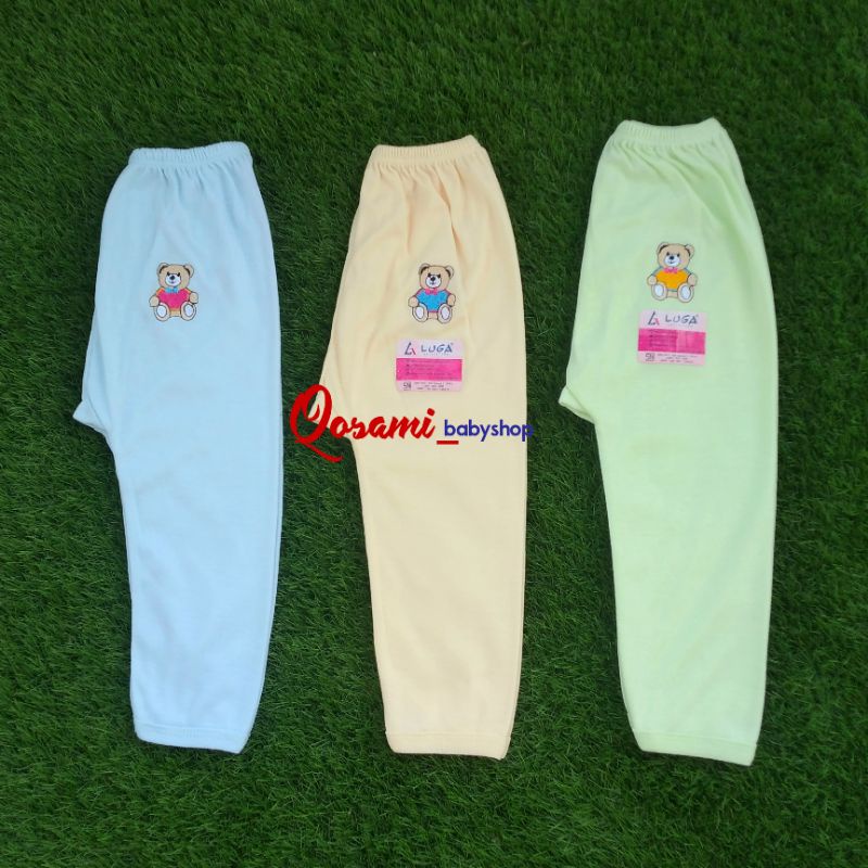 LUGA 3 pcs Celana Panjang Bayi Polos Newborn SNI