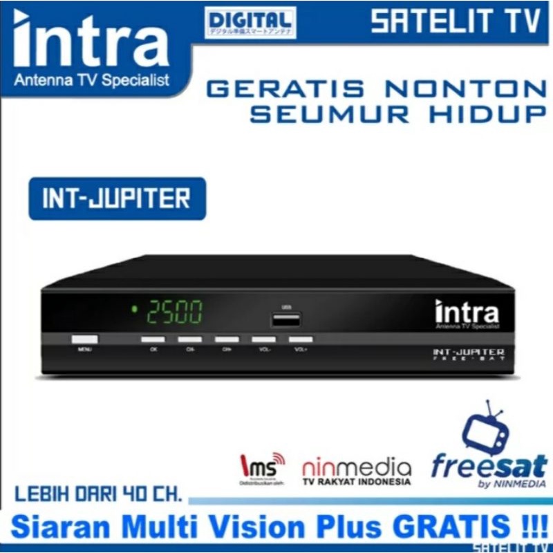 promo INTRA receiver set top box rx rekomendasi ninmedia DVB S2 INT jupiter HDMI