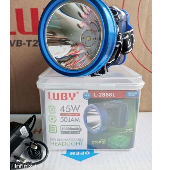 "GMK.26Au22ᴿ" Luby Senter Kepala Headlamp 45 Watt 10000 mAh L- 2868&20 Watt