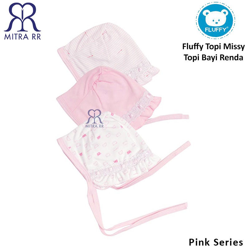 Fluffy Topi Missy Bayi Topi Bayi Renda Tali / Baby Hat Newborn