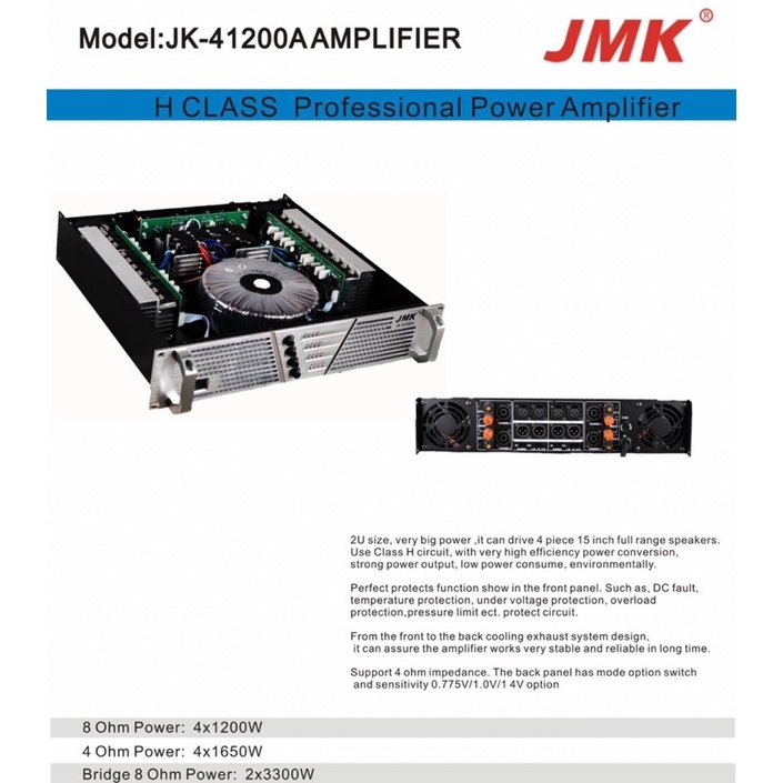 Power ampli jmk 1200w jk-41200P jk-41200A jk-41200B  1200watt 4channel output