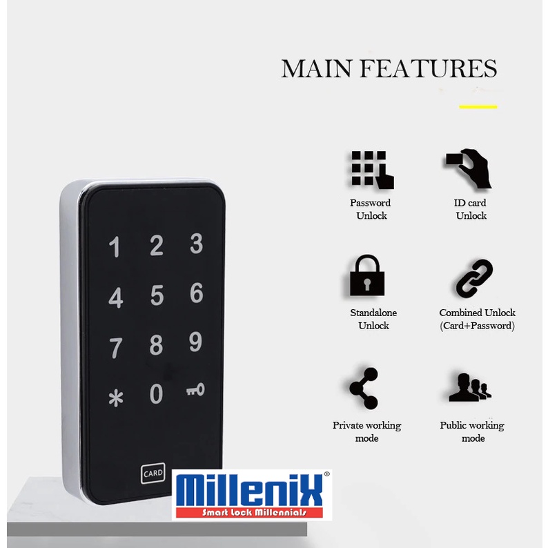 KUNCI LOCKER PERSEGI PASSCODE MILLENIX