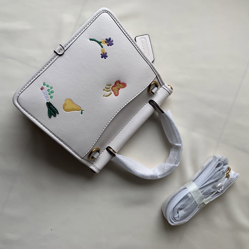 COACH WILLIS TOP HANDLE 18 WITH GARDEN EMBROIDERY