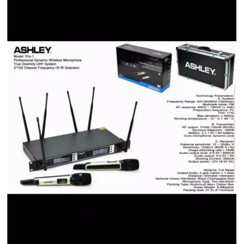 Mic wireless ashley Pro1 PRO 1 microphone Handheld